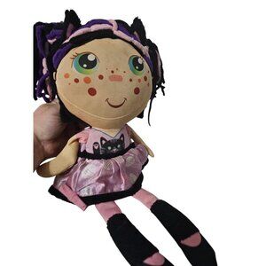 Flip Zee Girl ZURI CAT 2 in 1 Reversible Plush Doll Black Pink Kitty Flipzee